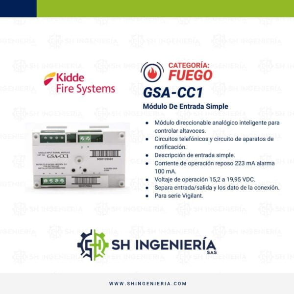 GSA-CC1 Módulo de entrada simple Edwards-kidde - SH Ingeniería