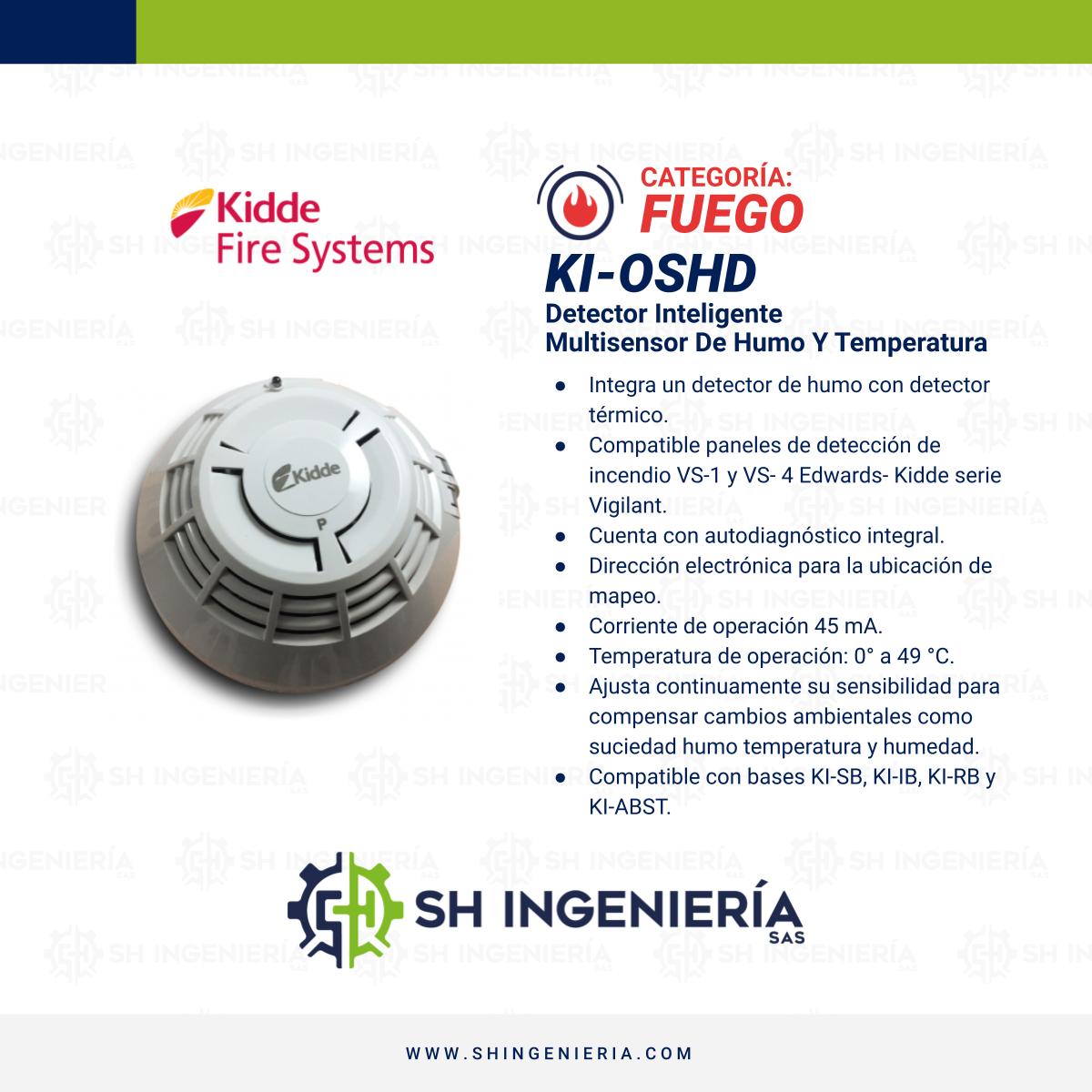 KI-OSHD Detector doble tecnología direccionable: Humo y Temperatura | Edwards Kidde - Imagen 2