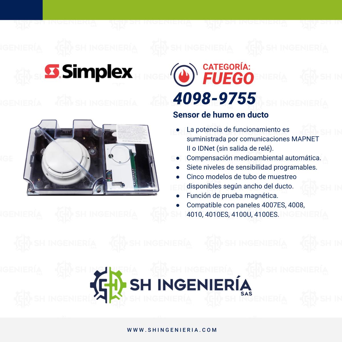 4098-9755 Sensor de humo en ducto: Direccionable - Fotoeléctrico | Simplex - Imagen 2