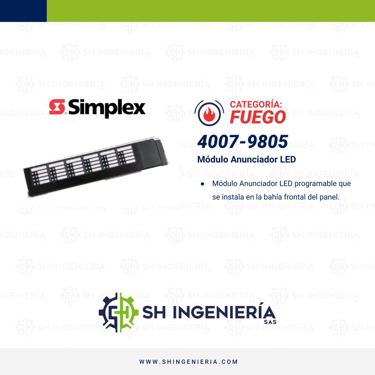 4007-9805 Módulo: Anunciador Panel Mounted 48 LED | Simplex - Imagen 2