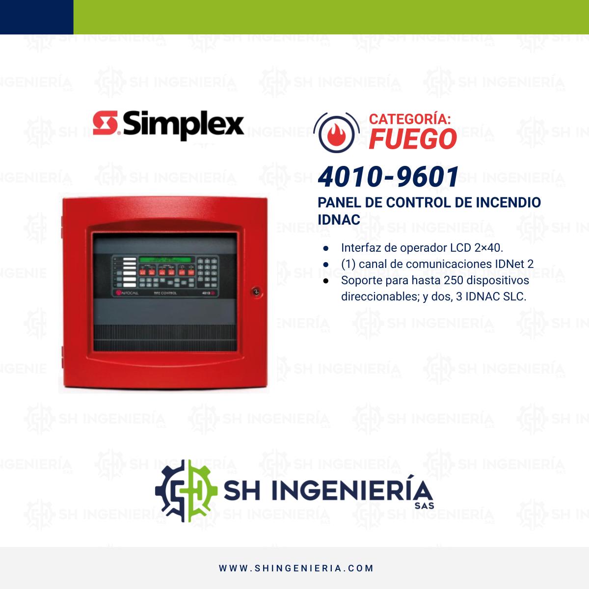 4010-9601 Panel central sistema de alarma contra incendios: IDNAC - Caja de 1 bahía | Simplex - Imagen 2