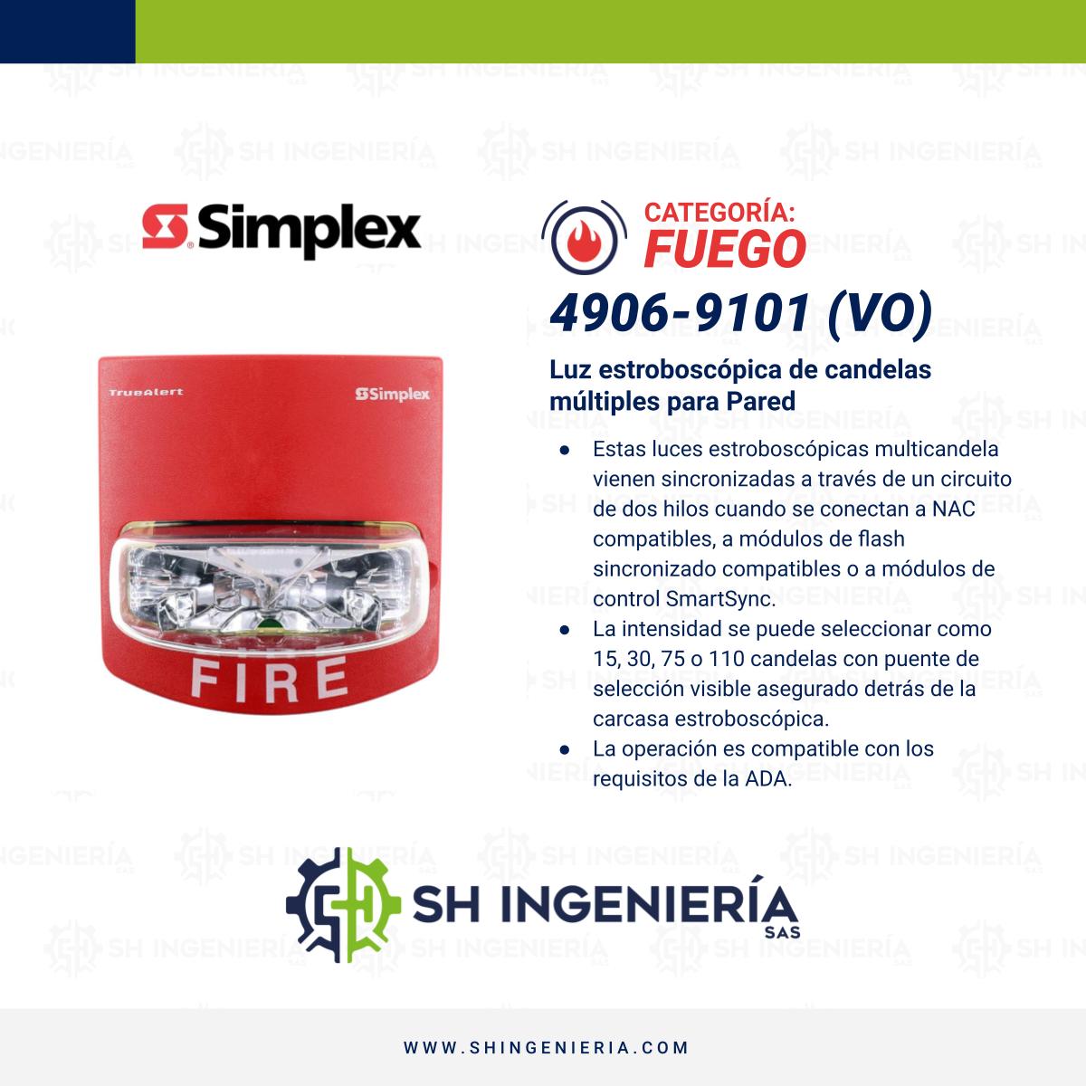 4906-9101 (VO) Luz estroboscópico: De candelas múltiples - No Direccionable para Pared | Simplex - Imagen 2