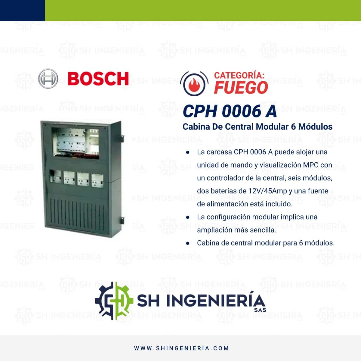 CPH 0006 A Cabina de central modular: Para 6 modulos montaje en bastidor | Bosch - Imagen 2