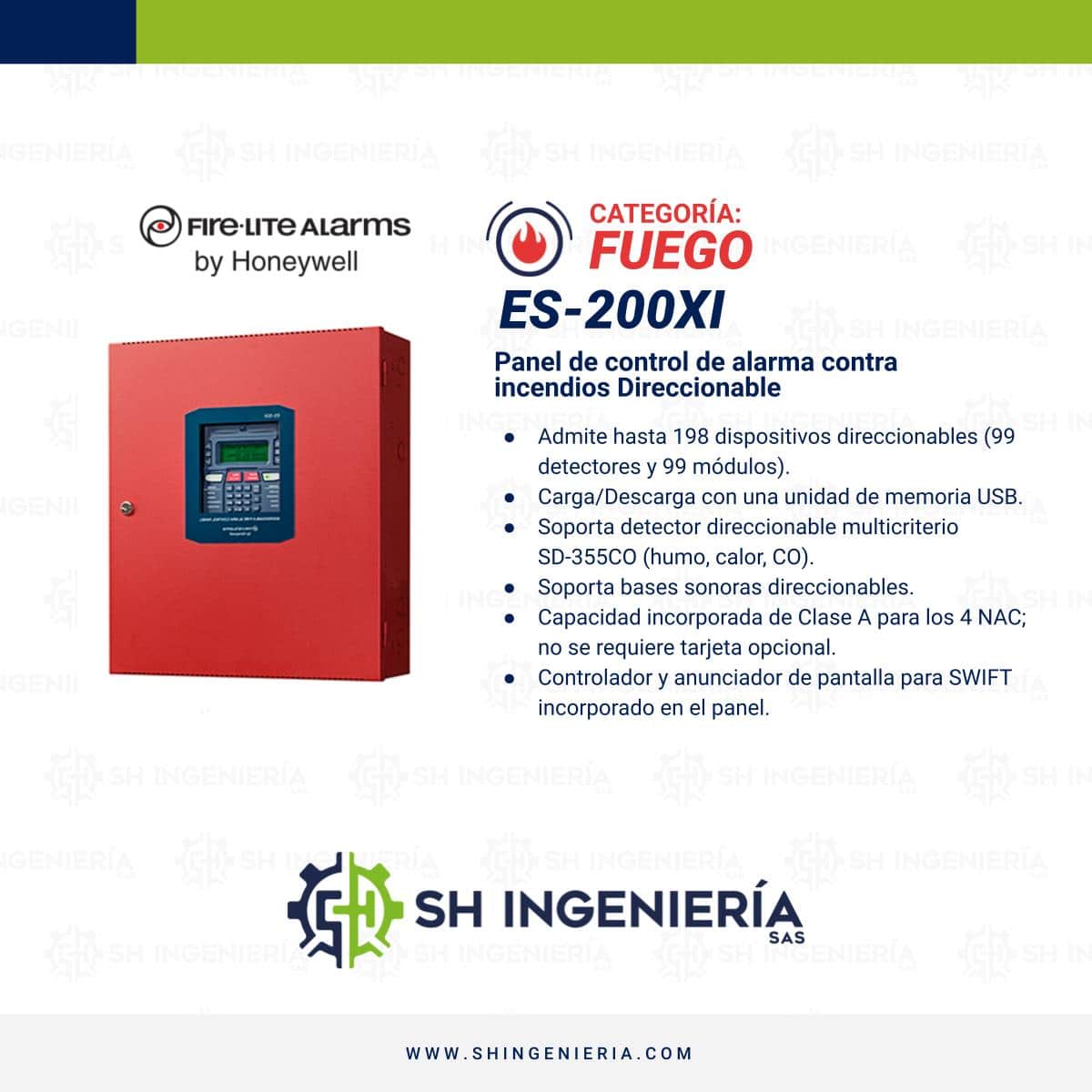 ES-200XI Panel central sistema de alarma contra incendios: Direccionable | Fire-Lite - Imagen 2