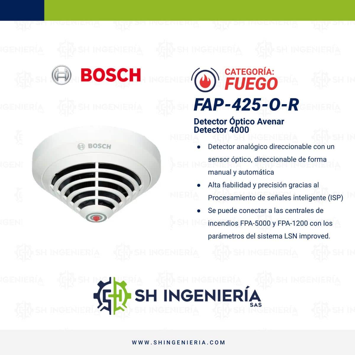 FAP-425 OT R AVENAR 4000 Detector de Humo: Óptico - Direccionable | Bosch - Imagen 2