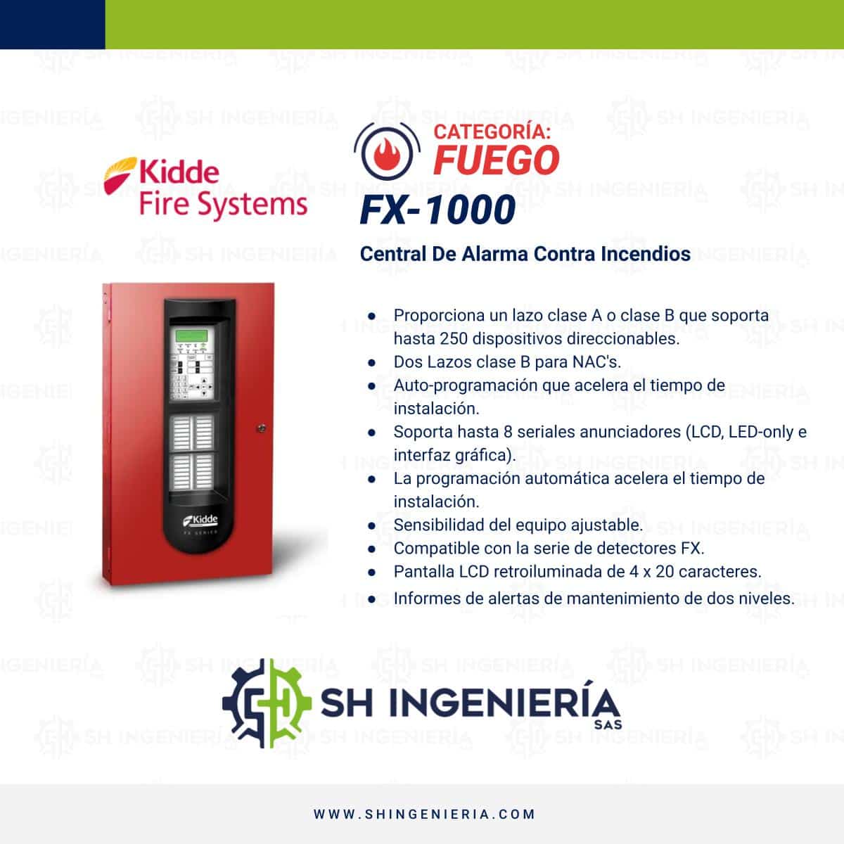 FX-1000 Panel central sistema de alarma contra incendios: Direccionable | Edwards Kidde - Imagen 4