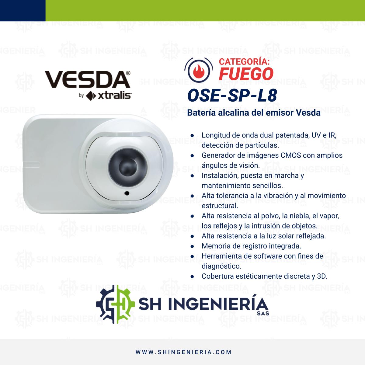 OSE-SP-L8 Emisor de haz de luz: Potencia estándar, batería | Vesda - Imagen 2