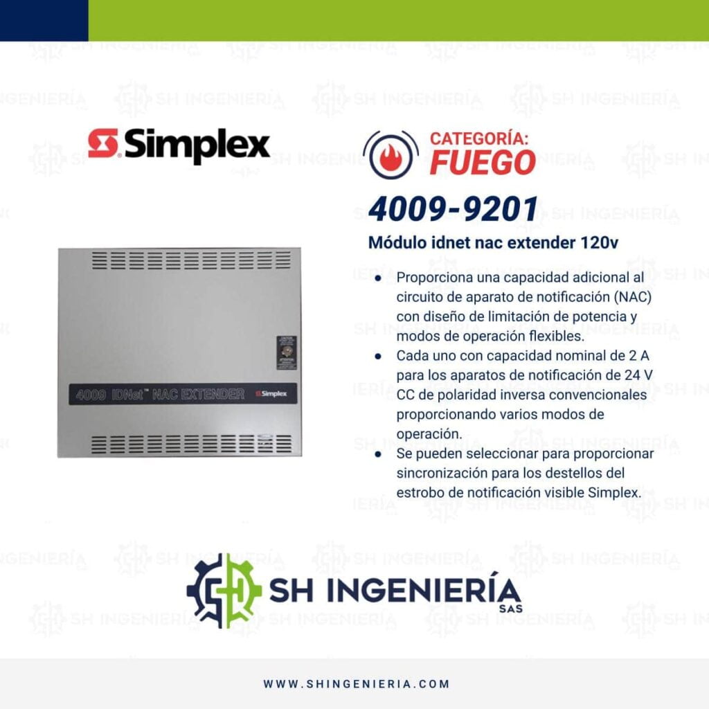40099201 Módulo nac extender 120v Simplex SH Ingeniería