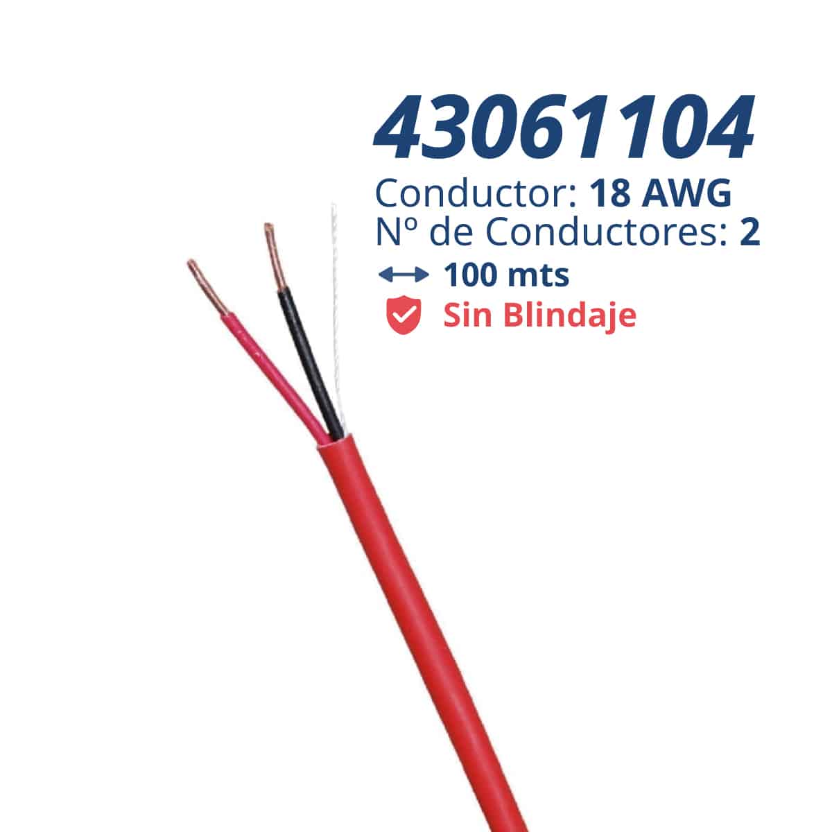 Cavo Per Allarme Antincendio Prysmian/Carol 18/2C - 100 Piedi (30,5 Mt) - Rosso - FPLR