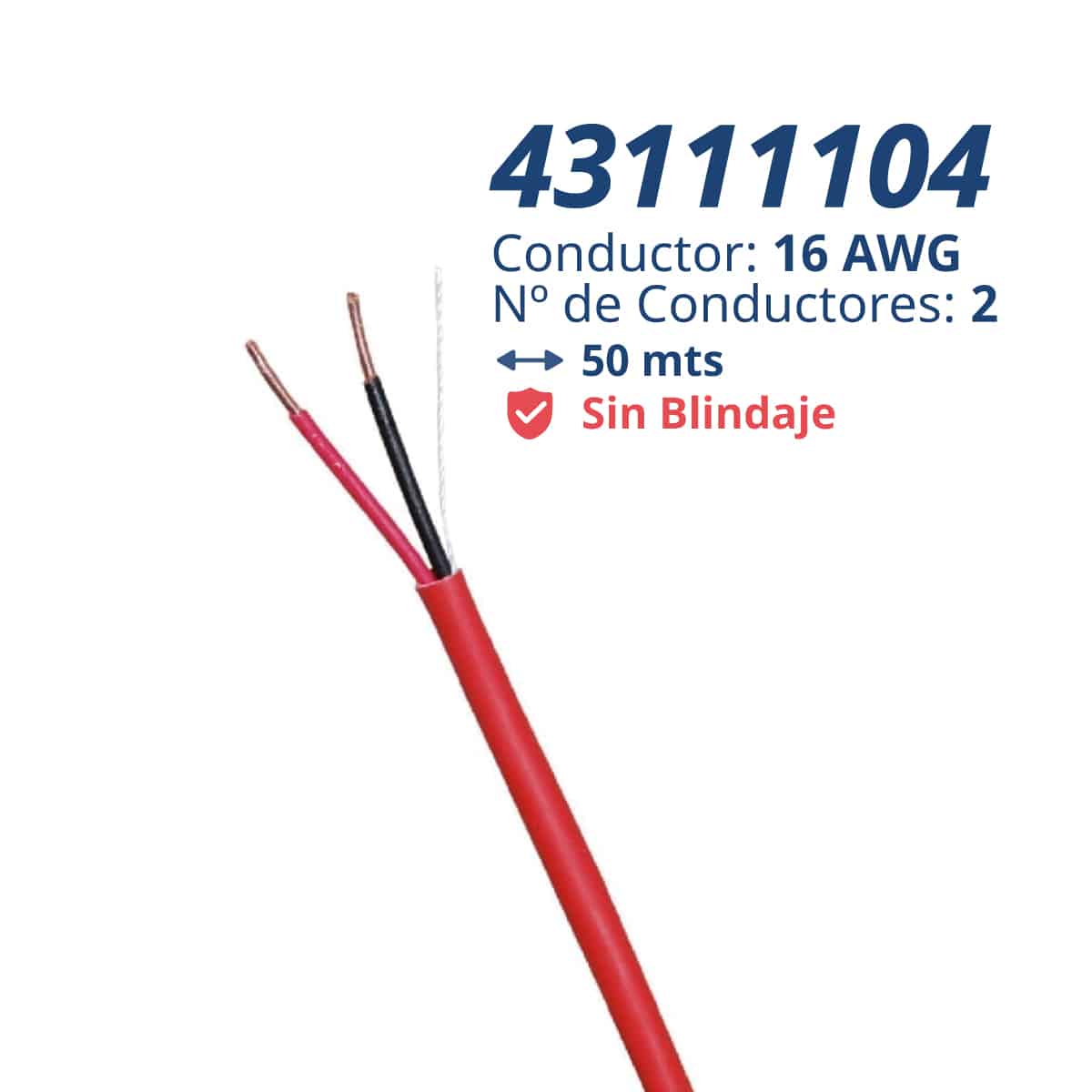 43111104 Cable de incendio: FPLR 2x16 x 50mts - Sin Blindaje | Honeywell
