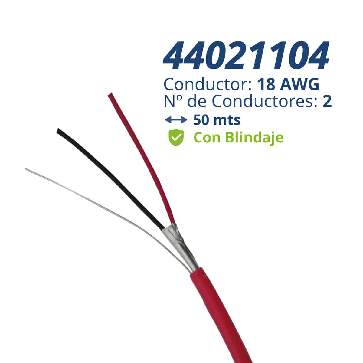 44021104 Cable de Incendio: 2x18 x 50mts - Blindado | Honeywell