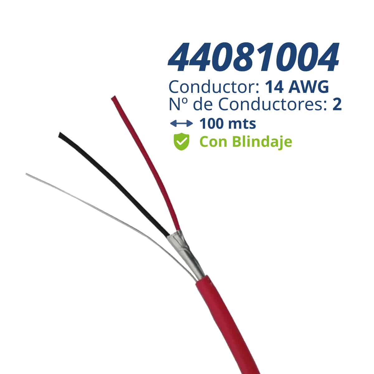 44081004 Cable de incendio: 2x14 x 100mts - Blindado | Honeywell