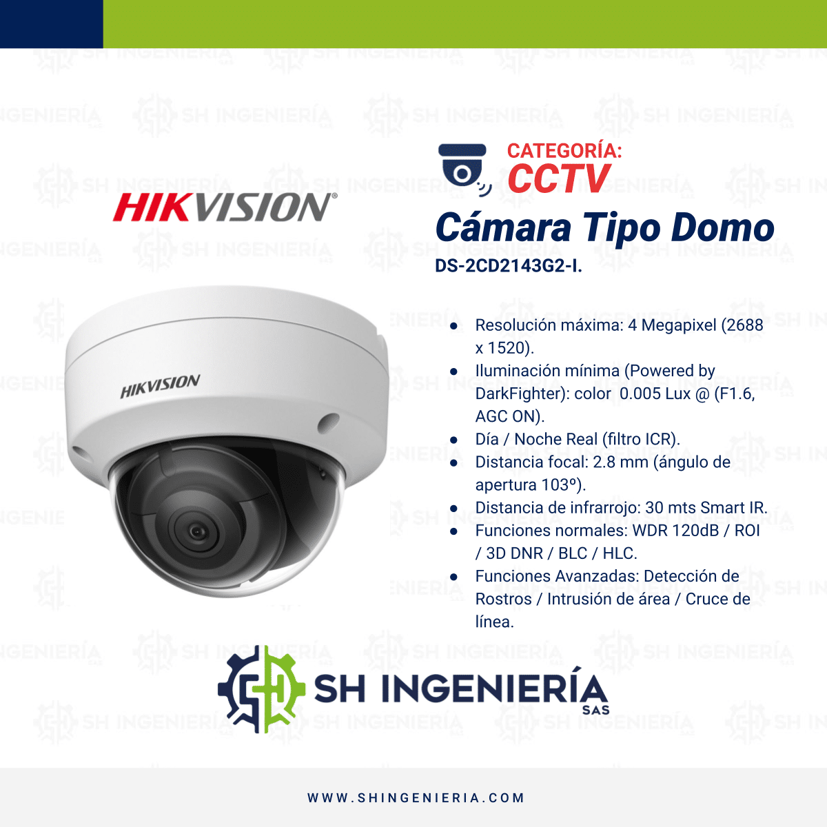 DS-2CD2143G2-I Cámara tipo: Domo | Hikvision - Imagen 2