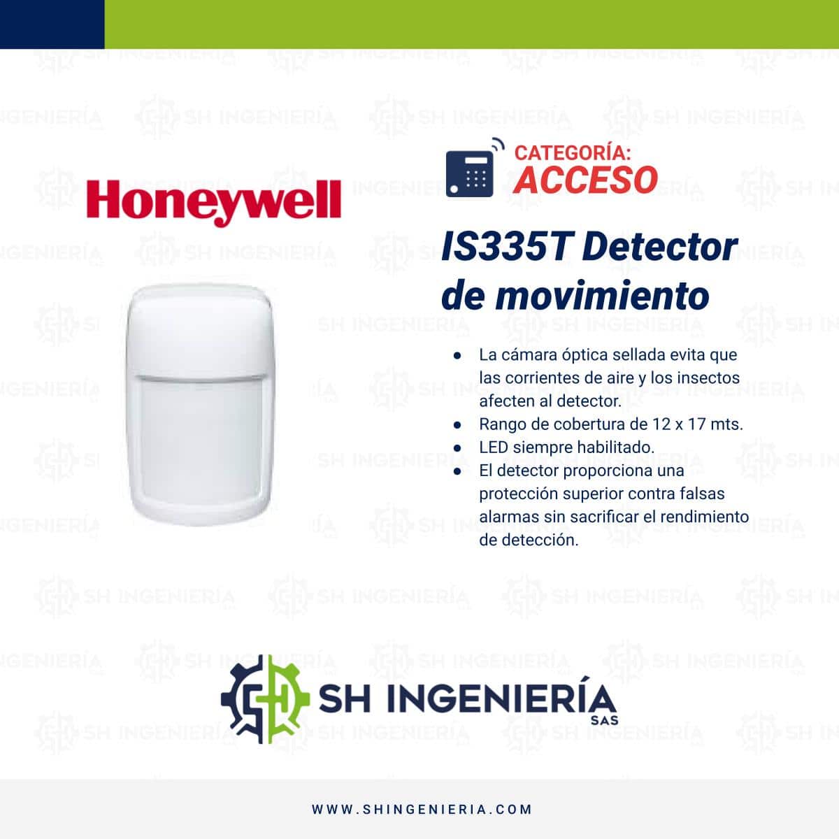 IS335T Detector de movimiento | Honeywell - Imagen 2