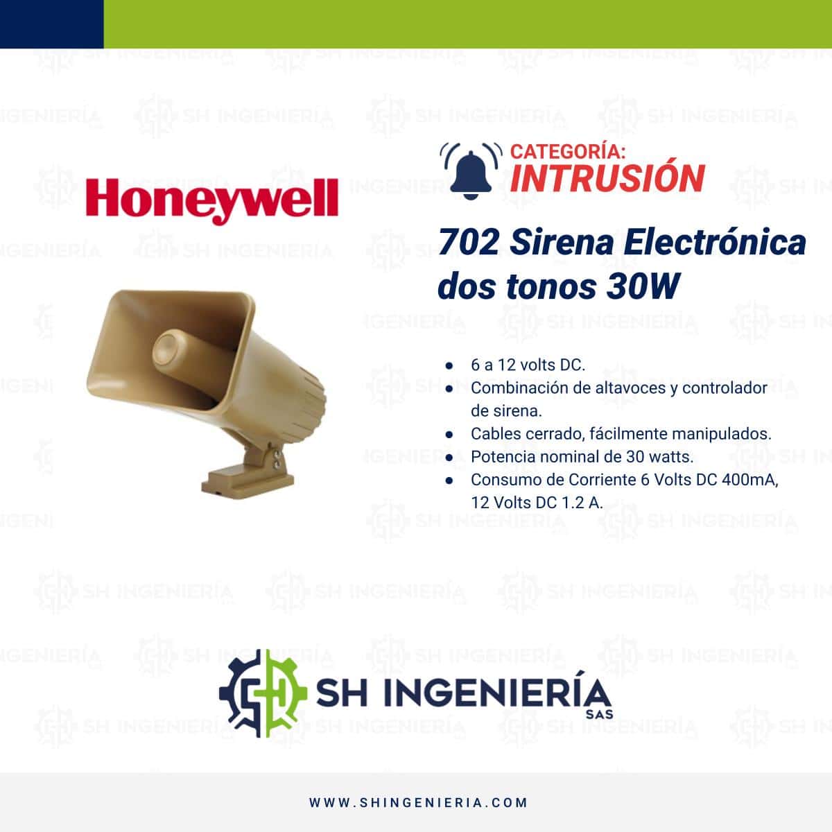 702 Sirena Electrónica dos tonos 30W | Honeywell - Imagen 2