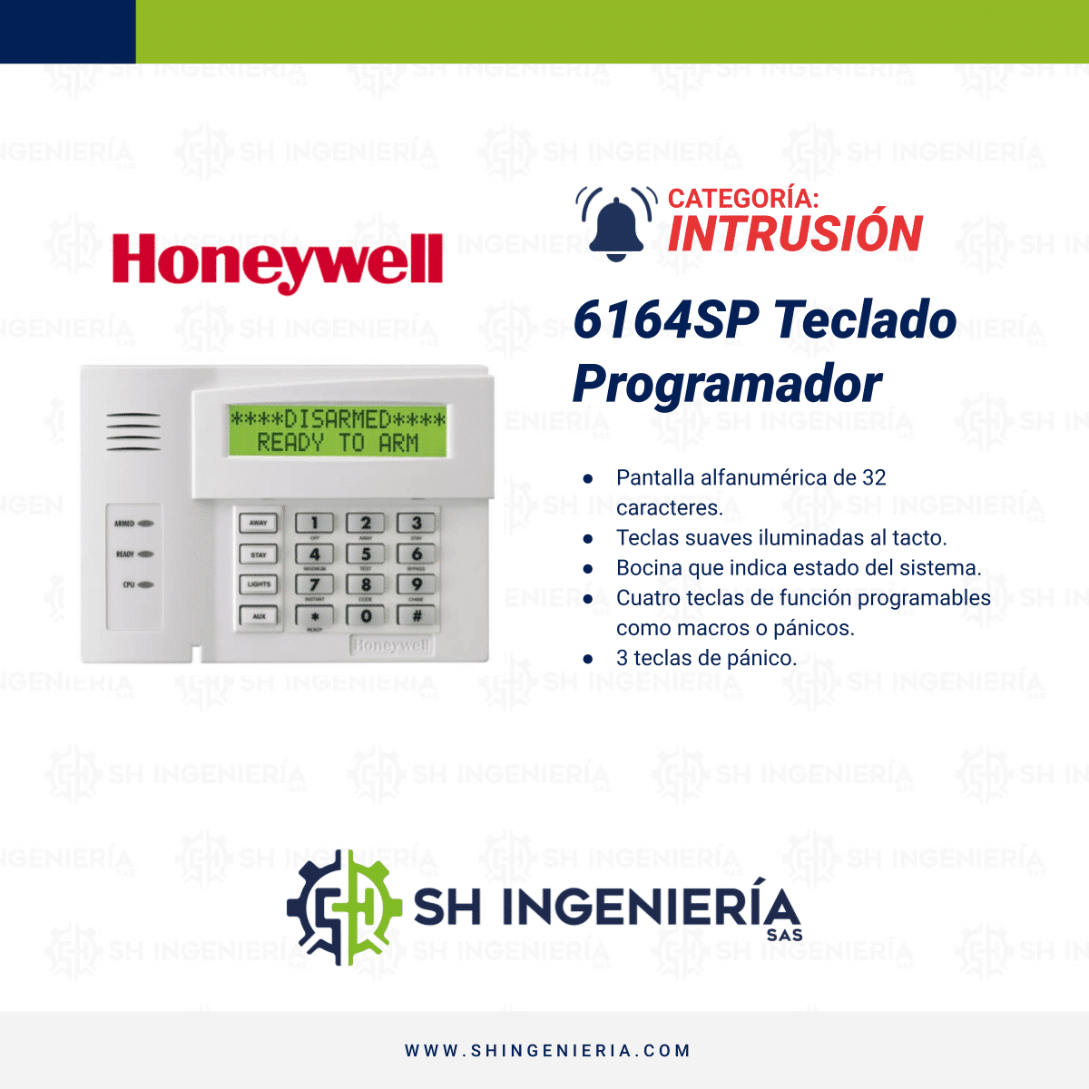 6164SP Teclado programador | Honeywell - Imagen 3