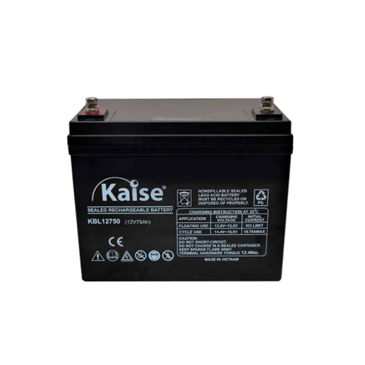 Lot De 2 Batteries AGM KAISE KB1250 F1 - 12V 5Ah - Sans Entretien - Pour UPS, Alarme, Jouets, Télécoms
